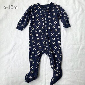 (🎨$3 PLAY) George 6-12 Months Baby Infant Blue White Zip Sleeper Pajamas